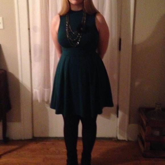 Everly ModCloth Teal Sleeveless Mock Turtleneck Dress Women’s Medium - Picture 8 of 10